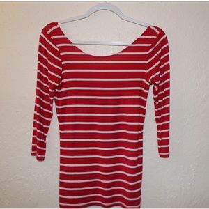 Guess Red and white stripped top